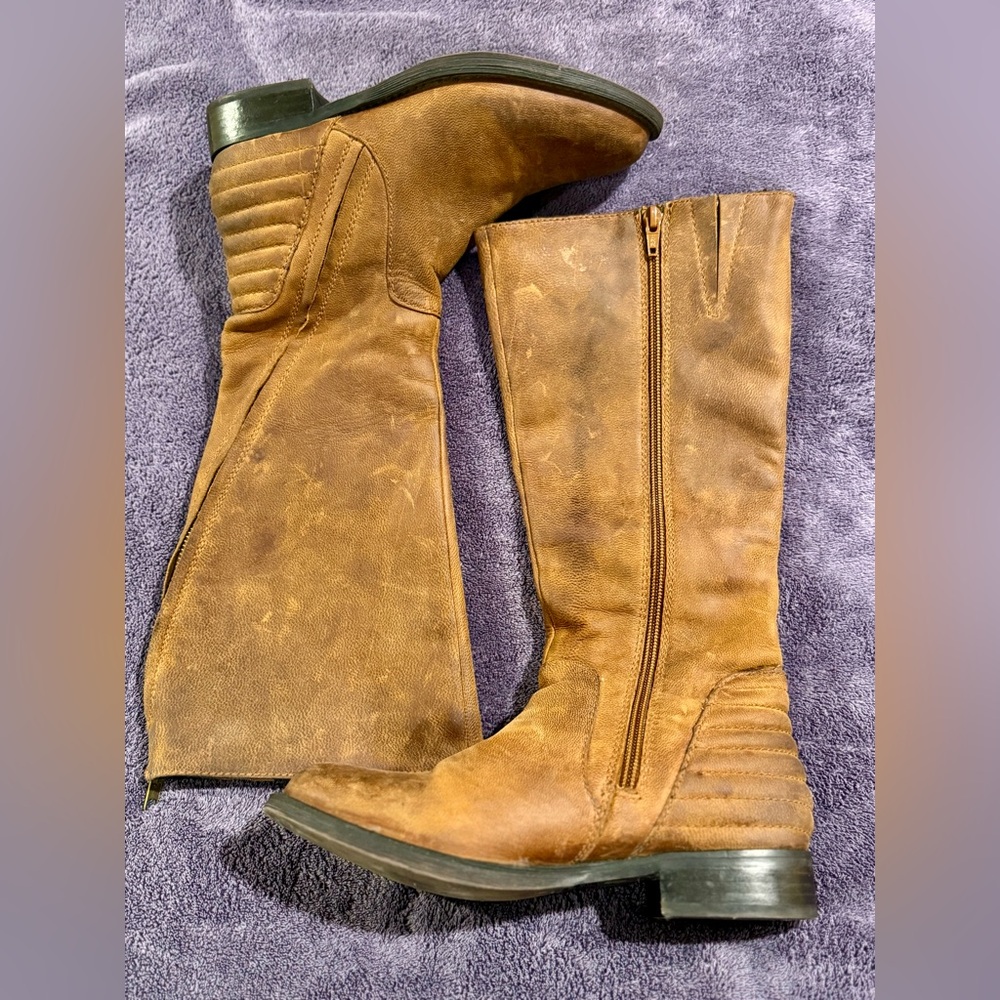 Steve Madden Tan Leather Riding  Boots